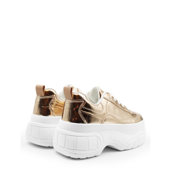 Χρυσά sneakers με χοντρή chunky σόλα