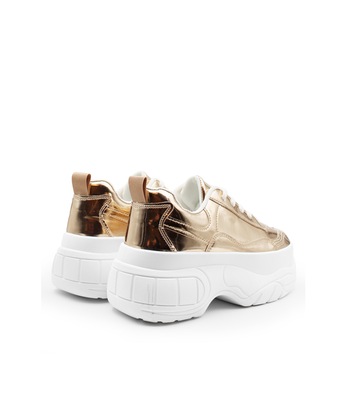 Χρυσά sneakers με χοντρή chunky σόλα