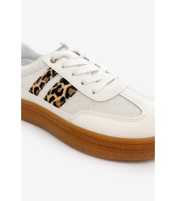 Λευκό sneaker με λεοπάρ λεπτομέρειες και gum σόλα