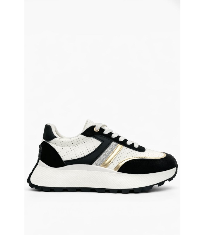Λευκό sneaker με chunky σόλα και χρυσές λεπτομέρειες