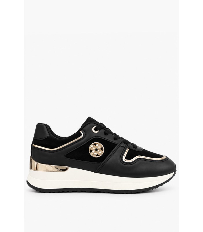 Μαύρα sneaker με χρυσό μεταλλικό διακοσμητικό 
