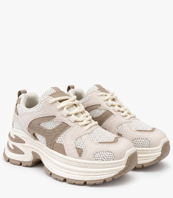 Μπεζ chunky sneakers με χοντρή σόλα