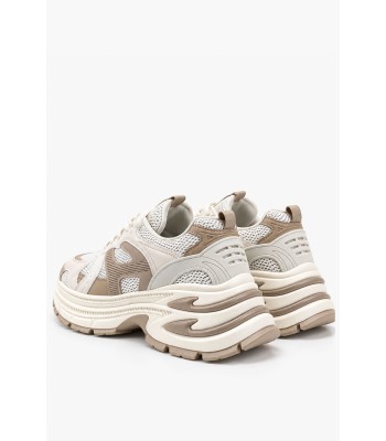 Μπεζ chunky sneakers με χοντρή σόλα