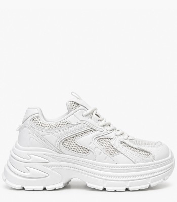 Λευκά chunky sneakers με χοντρή σόλα