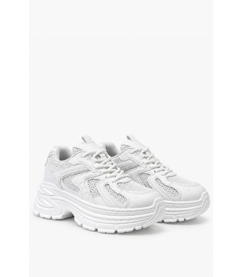 Λευκά chunky sneakers με χοντρή σόλα