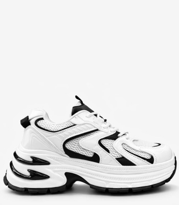 Λευκό chunky sneaker με μαύρες λεπτομέρειες