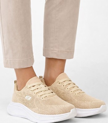 Μπεζ sneaker με mesh υφή