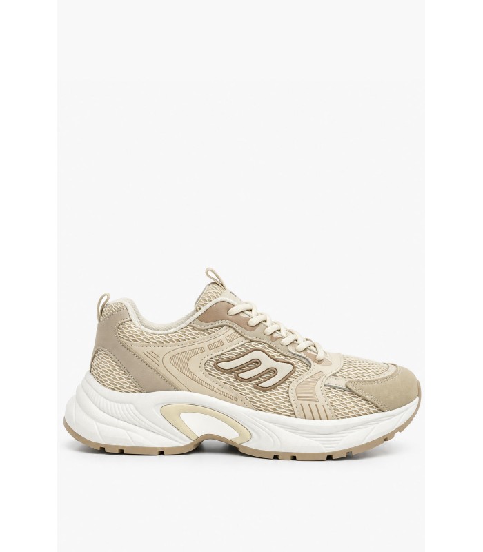 Μπεζ sneakers με chunky σόλα και mesh λεπτομέρειες