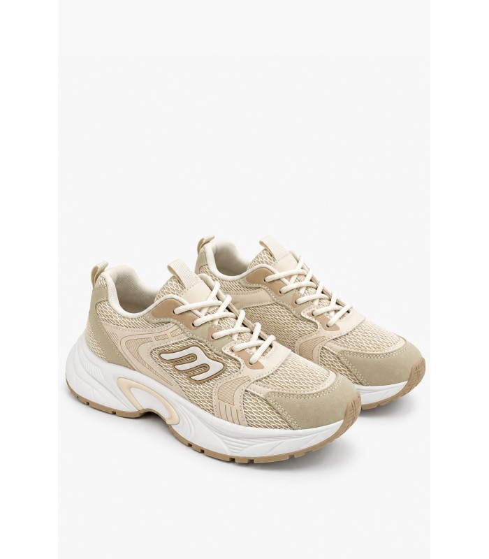 Μπεζ sneakers με chunky σόλα και mesh λεπτομέρειες