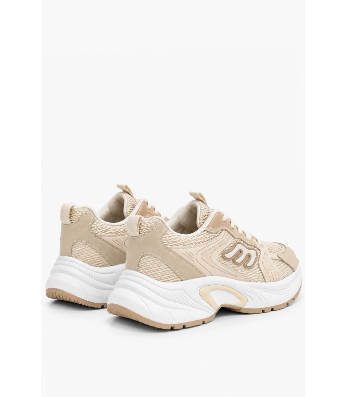 Μπεζ sneakers με chunky σόλα και mesh λεπτομέρειες