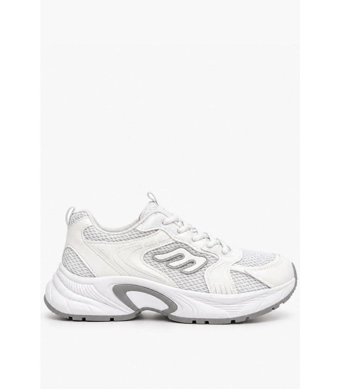 Λευκά sneakers με chunky σόλα και mesh λεπτομέρειες
