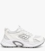 Λευκά sneakers με chunky σόλα και mesh λεπτομέρειες