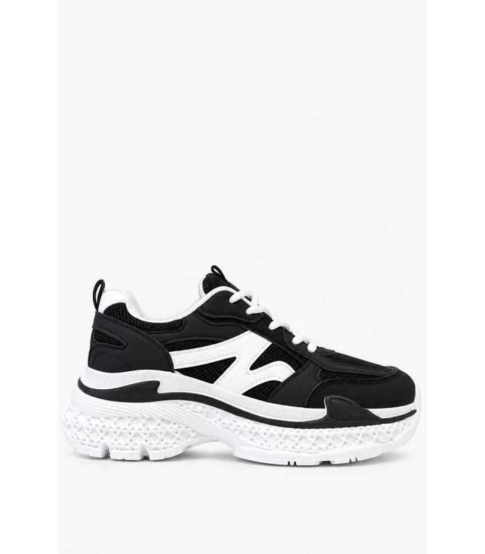 Μαύρα chunky sneakers με λευκές λεπτομέρειες