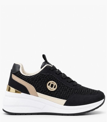 Μαύρο sneaker με mesh και υπερυψωμένη σόλα
