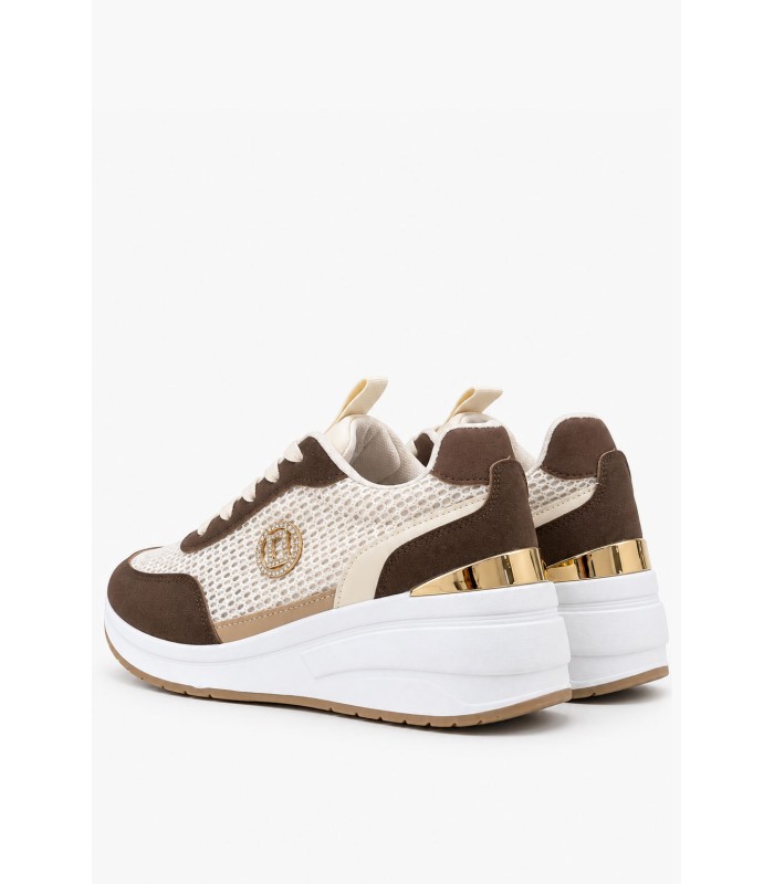 Καφέ sneaker με mesh και υπερυψωμένη σόλα