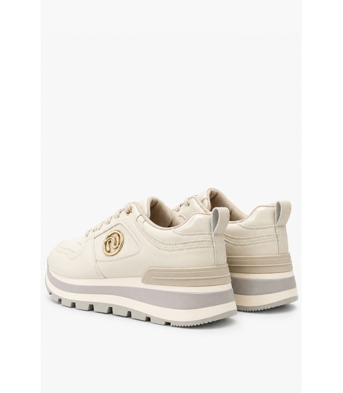 Μπεζ chunky sneakers με χρυσή λεπτομέρεια