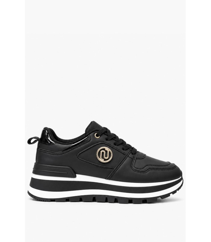 Μαύρα chunky sneakers με χρυσή λεπτομέρεια