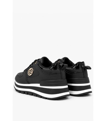 Μαύρα chunky sneakers με χρυσή λεπτομέρεια