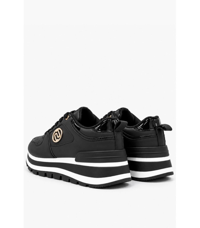 Μαύρα chunky sneakers με χρυσή λεπτομέρεια