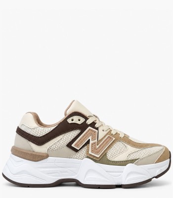 Μπεζ sneakers με chunky σόλα και καφέ λεπτομέρειες