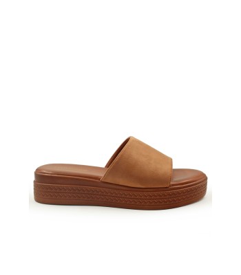 Flatform σε κάμελ χρώμα με φαρδιά φάσα και ανατομικό πάτημα