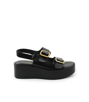 Flatform με διπλή αγκράφα σε μαύρο χρώμα