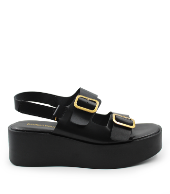 Flatform με διπλή αγκράφα σε μαύρο χρώμα