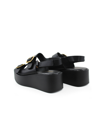 Flatform με διπλή αγκράφα σε μαύρο χρώμα