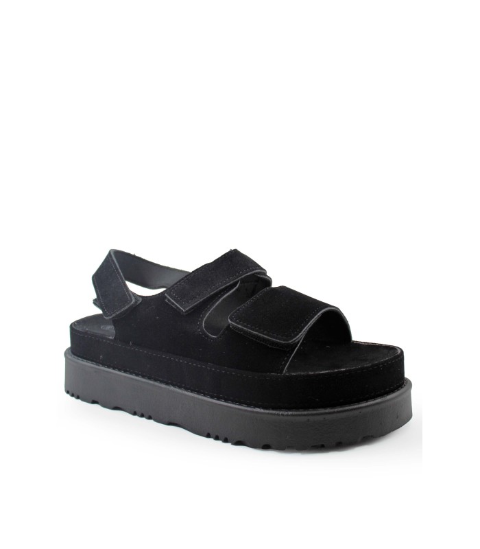 Flatform σε μαύρο χρώμα με αυτοκόλλητα κλεισίματα και ανατομική εφαρμογή