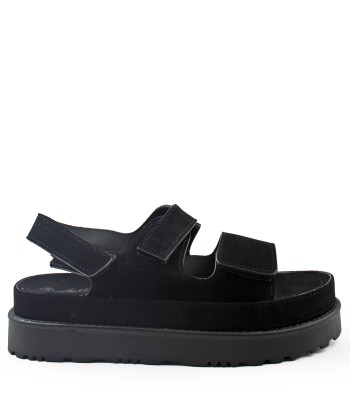 Flatform σε μαύρο χρώμα με αυτοκόλλητα κλεισίματα και ανατομική εφαρμογή