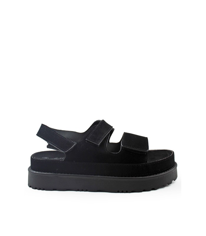 Flatform σε μαύρο χρώμα με αυτοκόλλητα κλεισίματα και ανατομική εφαρμογή