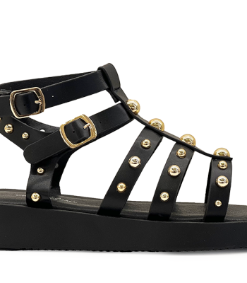 Γυναικεία σανδάλια flatform σε μαύρο χρώμα