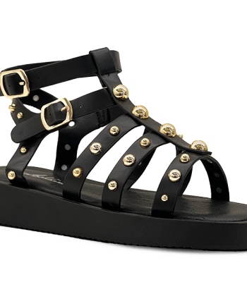 Γυναικεία σανδάλια flatform σε μαύρο χρώμα