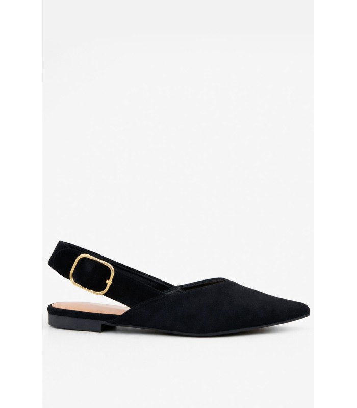 Μαύρο μυτερό mule slingback 