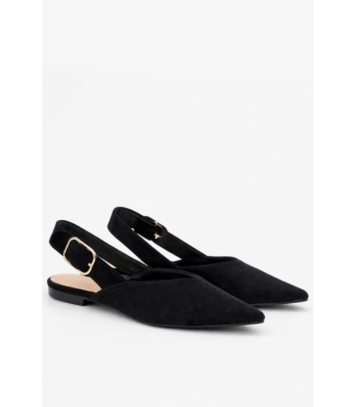 Μαύρο μυτερό mule slingback 
