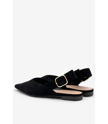 Μαύρο μυτερό mule slingback 