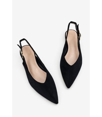 Μαύρο μυτερό mule slingback 