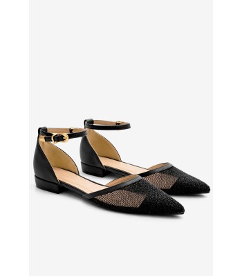 Μαύρο slingback με χαμηλό τακούνι και μυτερή γραμμή