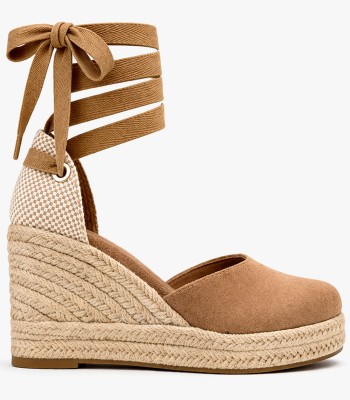 Χακί πλατφόρμες espadrilles με κορδόνια στον αστράγαλο