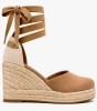 Χακί πλατφόρμες espadrilles με κορδόνια στον αστράγαλο