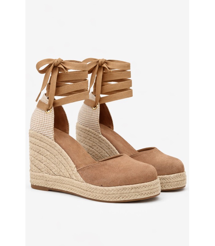 Χακί πλατφόρμες espadrilles με κορδόνια στον αστράγαλο