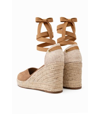 Χακί πλατφόρμες espadrilles με κορδόνια στον αστράγαλο