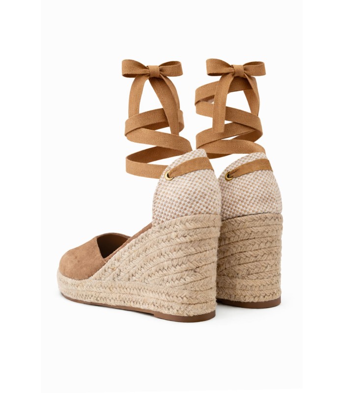 Χακί πλατφόρμες espadrilles με κορδόνια στον αστράγαλο