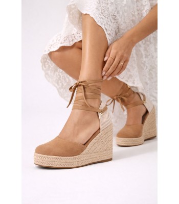 Χακί πλατφόρμες espadrilles με κορδόνια στον αστράγαλο