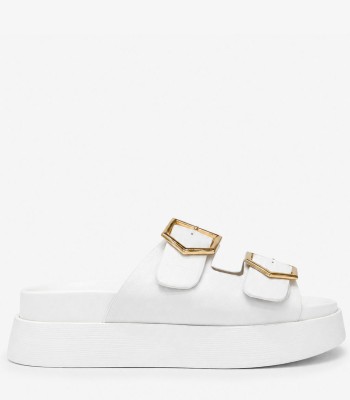 Λευκό flatform με χρυσές αγκράφες