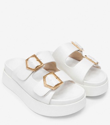 Λευκό flatform με χρυσές αγκράφες