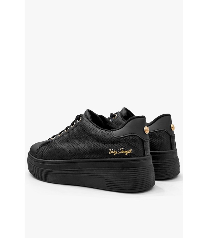 Μαύρο γυναικείο sneaker με χρυσές λεπτομέρειες