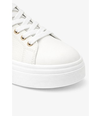 Λευκό γυναικείο sneaker με χρυσές λεπτομέρειες