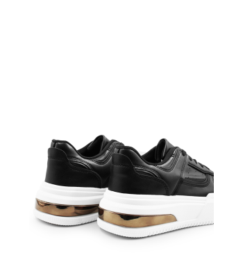 Γυναικείο sneaker σε μαύρο χρώμα με λευκή chunky σόλα