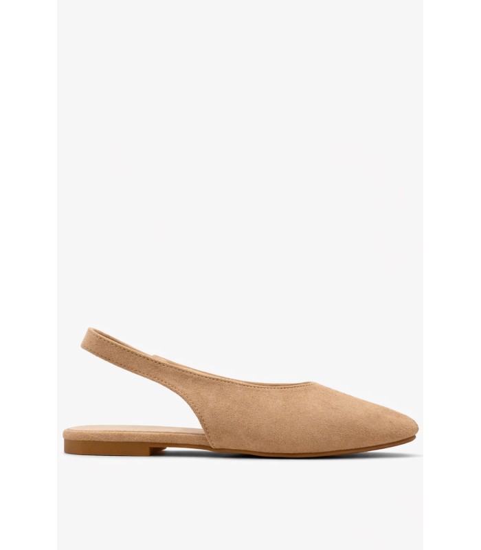 Μπεζ flat peep toe slingback 